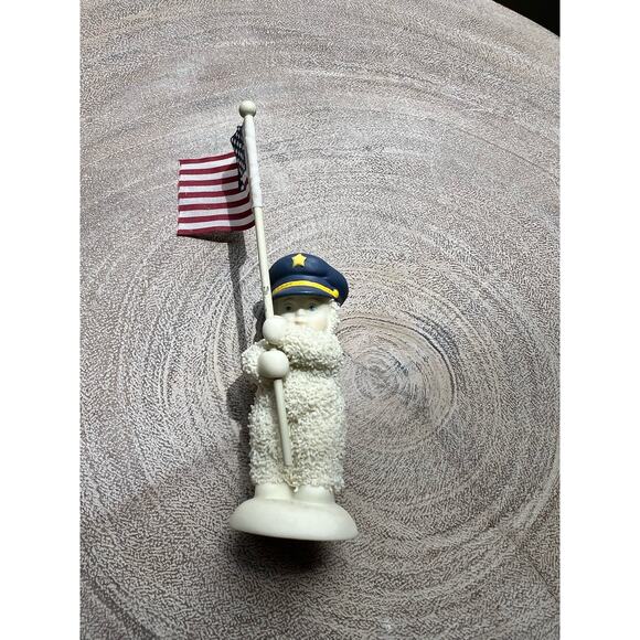 Department 56 Snowbabies "To Protect You" with American Flag No Box - Picture 2 of 5